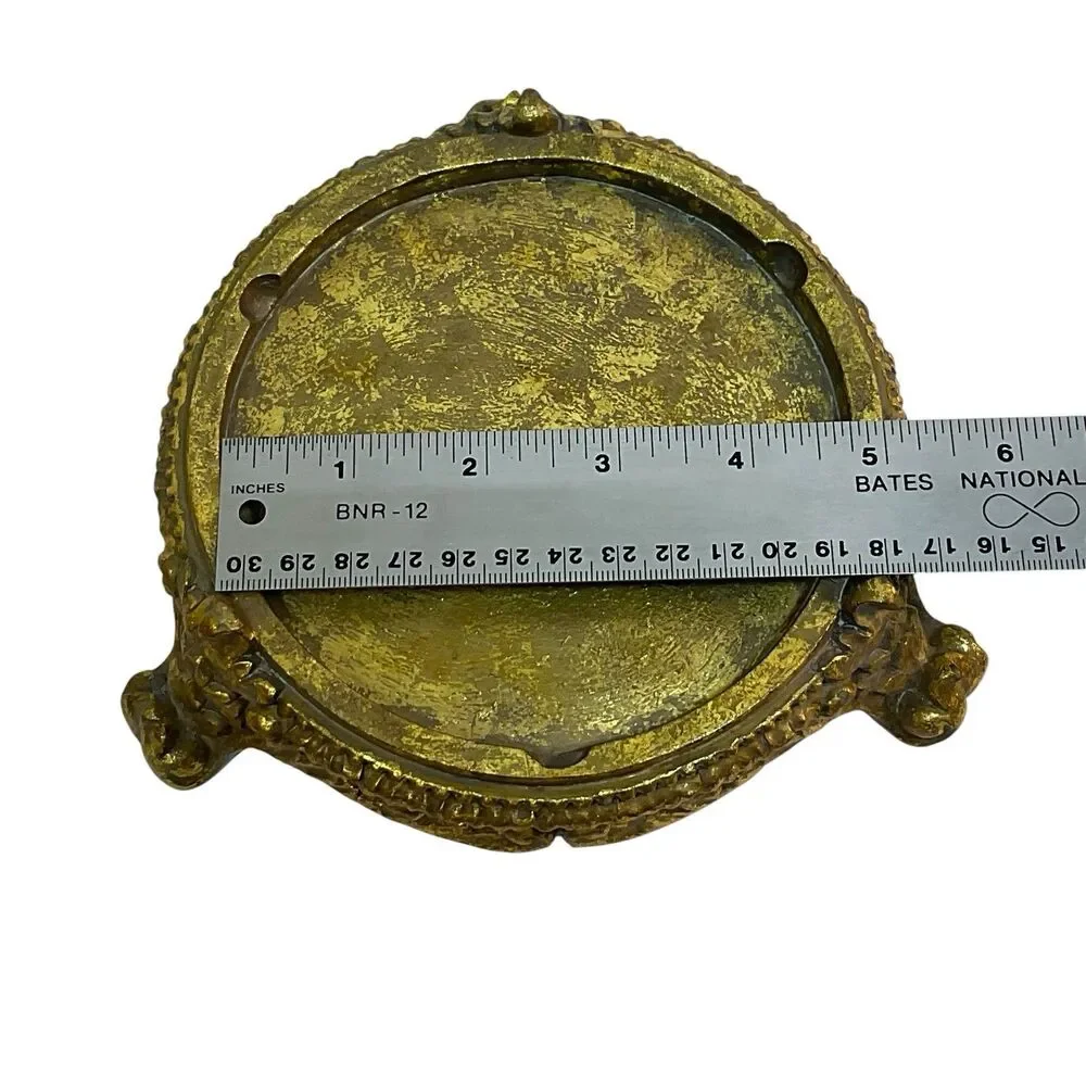 Chinese Gold 4 3/4” Display Stand Pedestal Or Lamp Base Ornate Feet